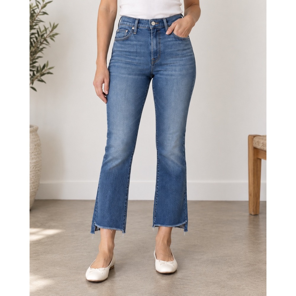 Mother Jeans Women's 25  Insider Crop Step Fray Bootcut Blue Moon